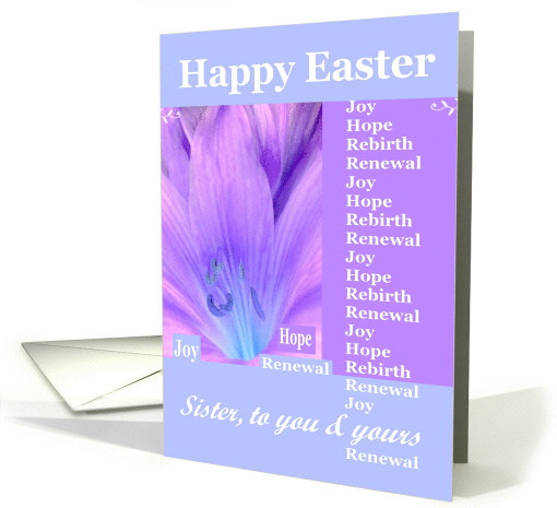 Happy Easter Sister and Family card (376280)