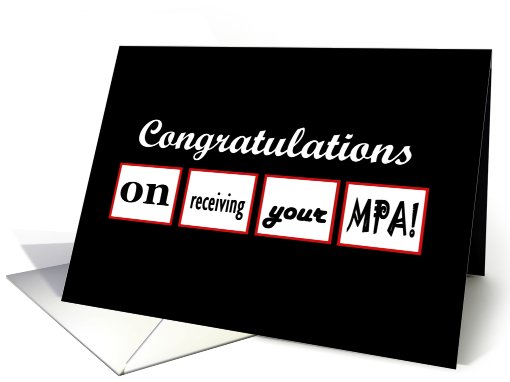 MPA  Graduate - Congratulations card (399970)