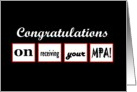 MPA Graduate - Congratulations card