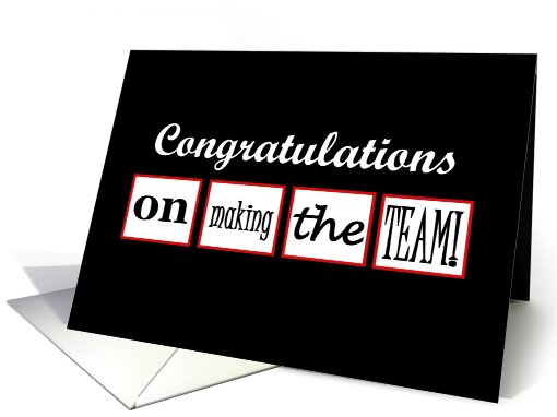 Making the Team - Congratulations card (400390)
