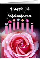 Grattis p fdelsedagen - Happy Birthday - Swedish card