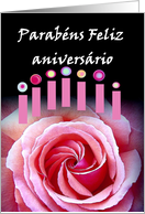Parabns Feliz aniversrio - Happy Birthday - Portuguese card