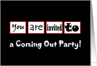Coming Out Invitation card