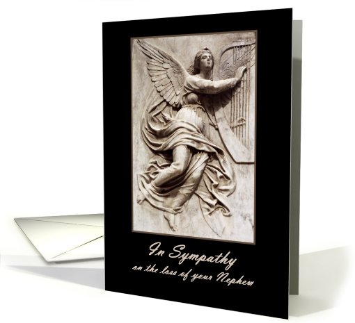 In Sympathy - Loss of Nephew - Angel with Harp card (475341)