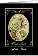 Great-Aunt of the Bride - Wedding Thank You - Sepia Rose Bouquet card