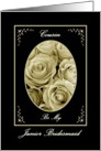 COUSIN - Be My Junior Bridesmaid - Sepia Rose Bouquet card