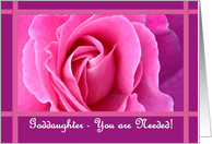 GODDAUGHTER - Be My Bridesmaid with Rose card