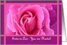 SISTER-IN-LAW Be My Bridesmaid with Pink Rose card