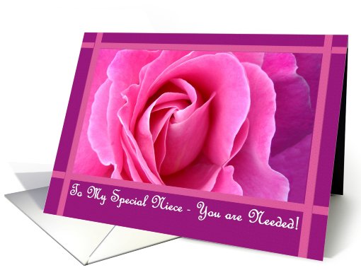 NIECE Be My Bridesmaid with Pink Rose card (478519)