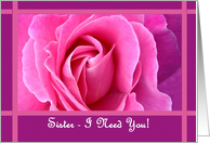 SISTER Be My Bridesmaid with Pink Rose card