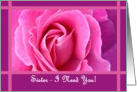 SISTER Be My Bridesmaid with Pink Rose card