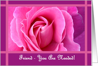 FRIEND Be My Bridesmaid with Pink Rose card