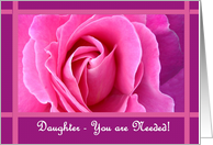 DAUGHTER Be My Bridesmaid with Pink Rose card