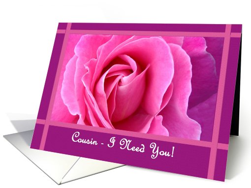 COUSIN Be My Bridesmaid with Pink Rose card (478528)