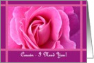 COUSIN Be My Bridesmaid with Pink Rose card