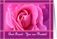 BEST FRIEND Be My Bridesmaid with Pink Rose card
