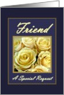 FRIEND Be My Bridesmaid with Ivory Rose Bouquet card