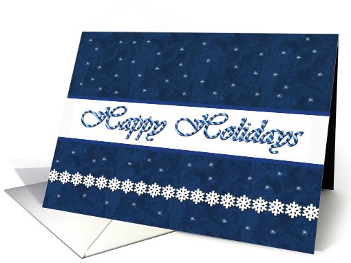 Happy Holidays - Snowflakes on Teal Blue card (505048)