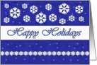 Happy Holidays - Snowflakes on Blue Background card