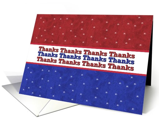 MILITARY Thanks - Red White and Blue Stars card (506912)