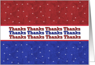 MILITARY Thanks - Red White and Blue Stars card