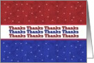 MILITARY Thanks - Red White and Blue Stars card