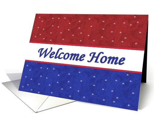 WELCOME HOME Red White and Blue with Stars card (508464)