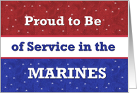 Proud to Be in the MARINES card