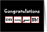 Congratulations on Receiving your SB card