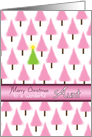 Aunt Merry Christmas Pink Trees and Green Tree with Star card