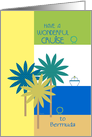 Bon Voyage Bermuda Cruise Ship Customizable Tropical Ocean card