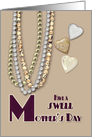 Swell Mother’s Day Retro Necklaces and Hearts in Taupe and Burgundy card
