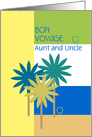 Aunt and Uncle Bon Voyage Tropical Design with Cute Birds Customizable card