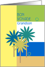 Grandson Bon Voyage Tropical Design with Cute Birds Customizable card