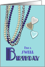 Swell Birthday Retro Necklaces and Hearts in Aqua and Purple card