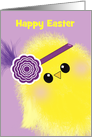 Happy Easter Cute Fluffy Fashion Chick Custom Text card