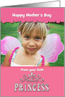 Mom Happy Mother’s Day Little Princess Pageant Style Pink Photo Card