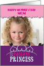 Pageant Mom Happy Mother’s Day Princess Tiara Purple Photo Card