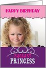 Pageant Princess Happy Birthday Tiara in Pink and Purple Photo Card