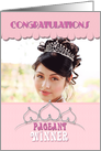 Pageant Winner Congratulations Winner Tiara in Pale Pink Photo Card