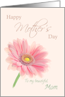 Mom Happy Mother’s Day Pink Gerbera Daisy Shell Pink card