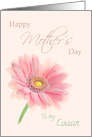 Cousin Happy Mother’s Day Pink Gerbera Daisy Shell Pink card