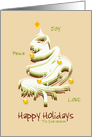 Christmas Tree Happy Holidays with Yellow Ornaments and a Star card