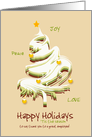 Employee Business Christmas Tree with Yellow Ornaments and Star Custom card