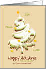 Vendor Business Christmas Tree with Yellow Ornaments and Star Custom card