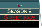 Business Season’s Greetings Custom Name Christmas Holiday Blue card
