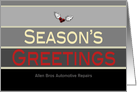 Business Season’s Greetings Custom Name Christmas Holiday Grey card