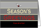 Business From All of Us Season’s Greetings Christmas Holiday Grey card