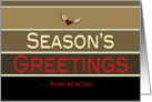 Business From All of Us Season’s Greetings Christmas Holiday Brown card