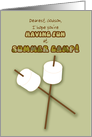 Godson Summer Camp Humorous Thinking of You Marshmallows on Sticks card